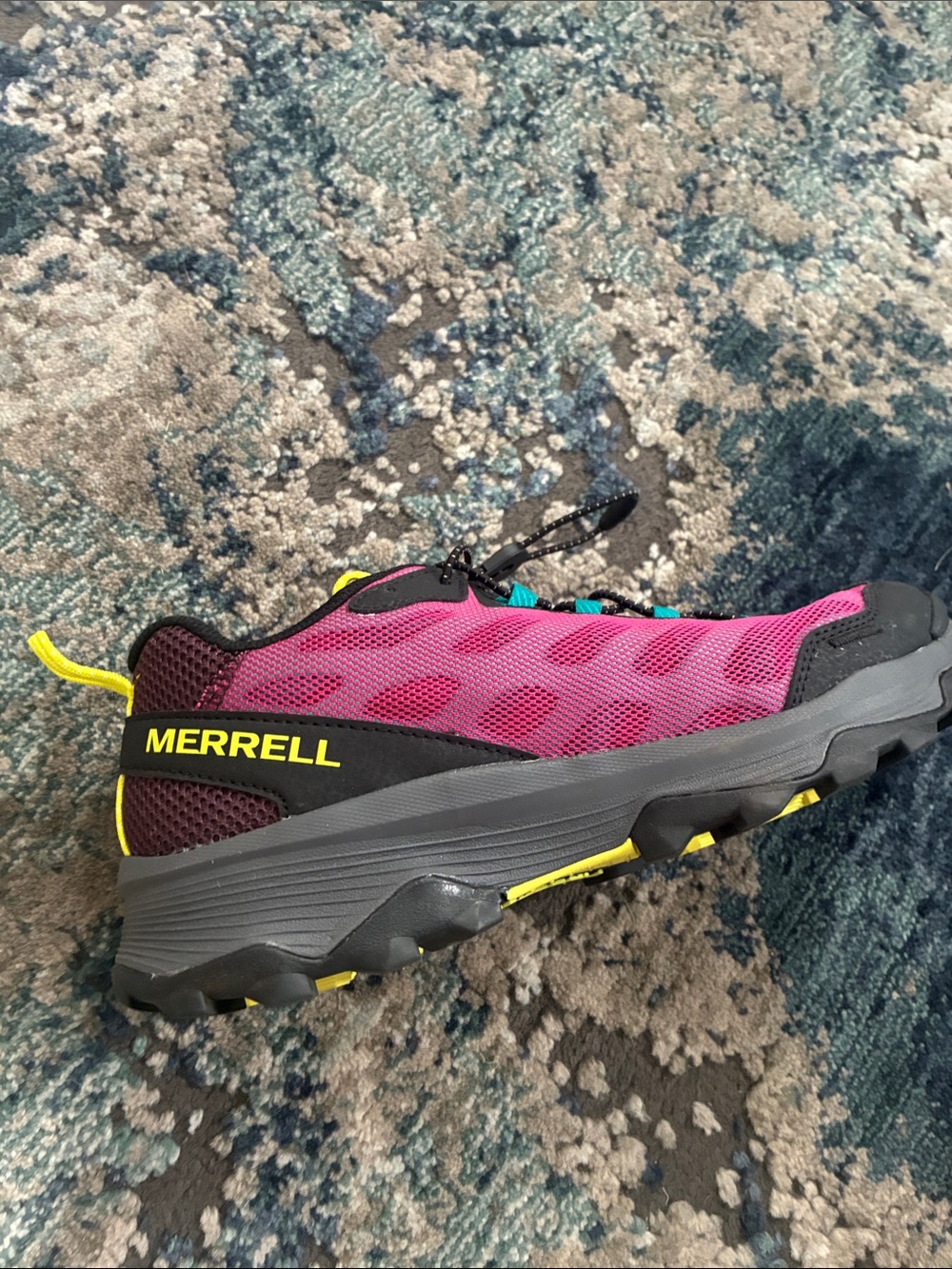 Merrell Pink Trail Shoes with Teal & Yellow Accents size 9.5 - Picture 2 of 7